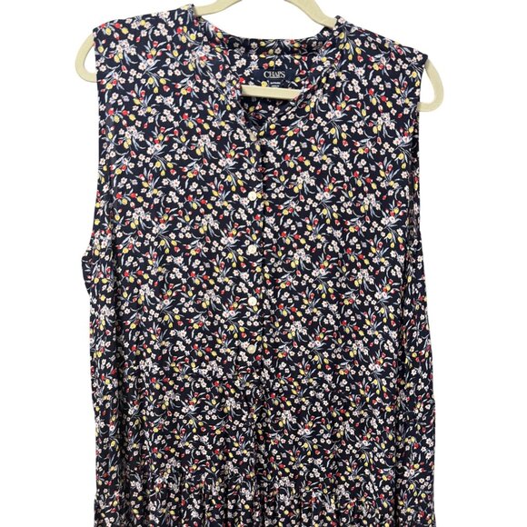 Chaps Sleeveless Floral Dress Sz 1X Navy Multi-Color Lightweight Comfortable - Picture 4 of 12